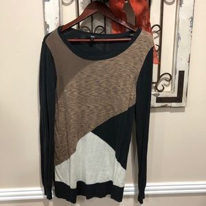 Mossimo Neutral Colorblock Crewneck Sweater L